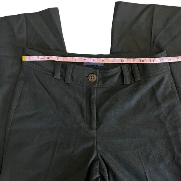 Erin Snow Black Wool High Rise Wide Leg Pressed Trouser Pants Size 10 - Picture 5 of 12